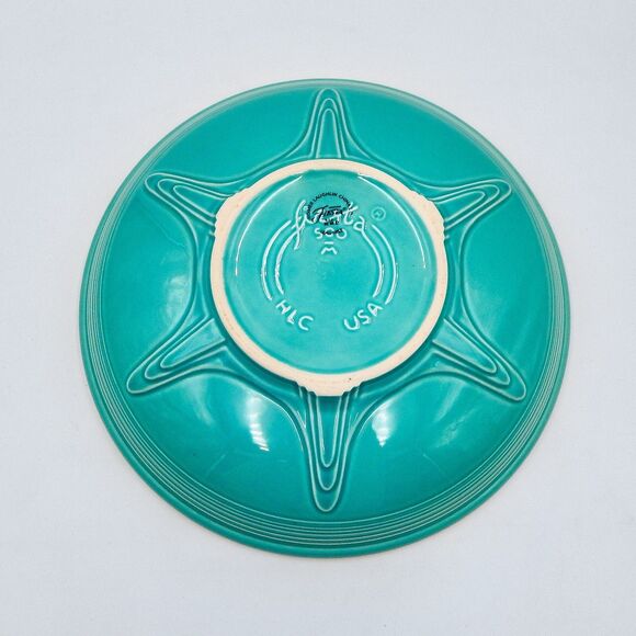 Fiesta Fiestaware Homer Laughlin Presentation Serving Bowl Turquoise 11 Inch - Picture 9 of 9